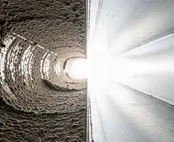 air duct cleaning services showing interior duct system inspection and cleaning in San Francisco, CA